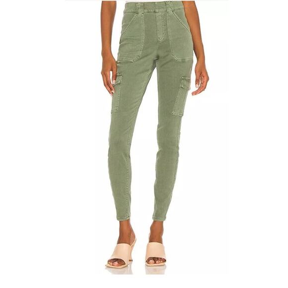 SPANX Pants - Spanx Olive Green Stretch Twill Ankle Cargo Pants Womens Small NWT